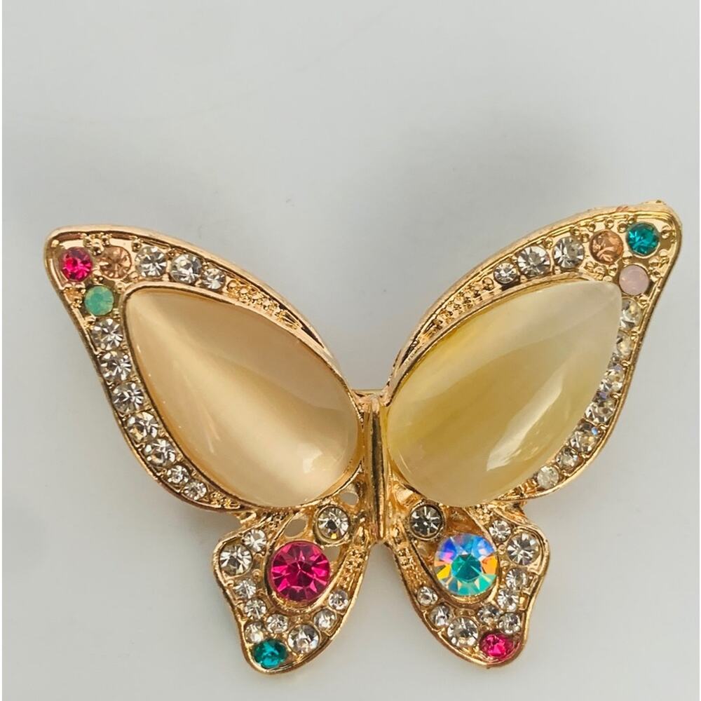 Rhinestone Butterfly Brooch - Picture 4 of 8